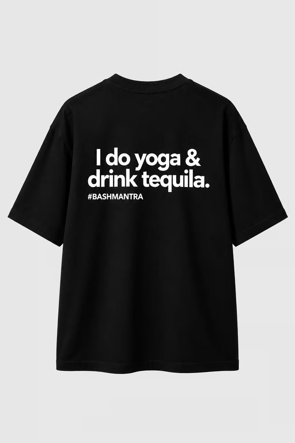 Yoga & Tequila Oversized Graphic T-Shirt – Black
