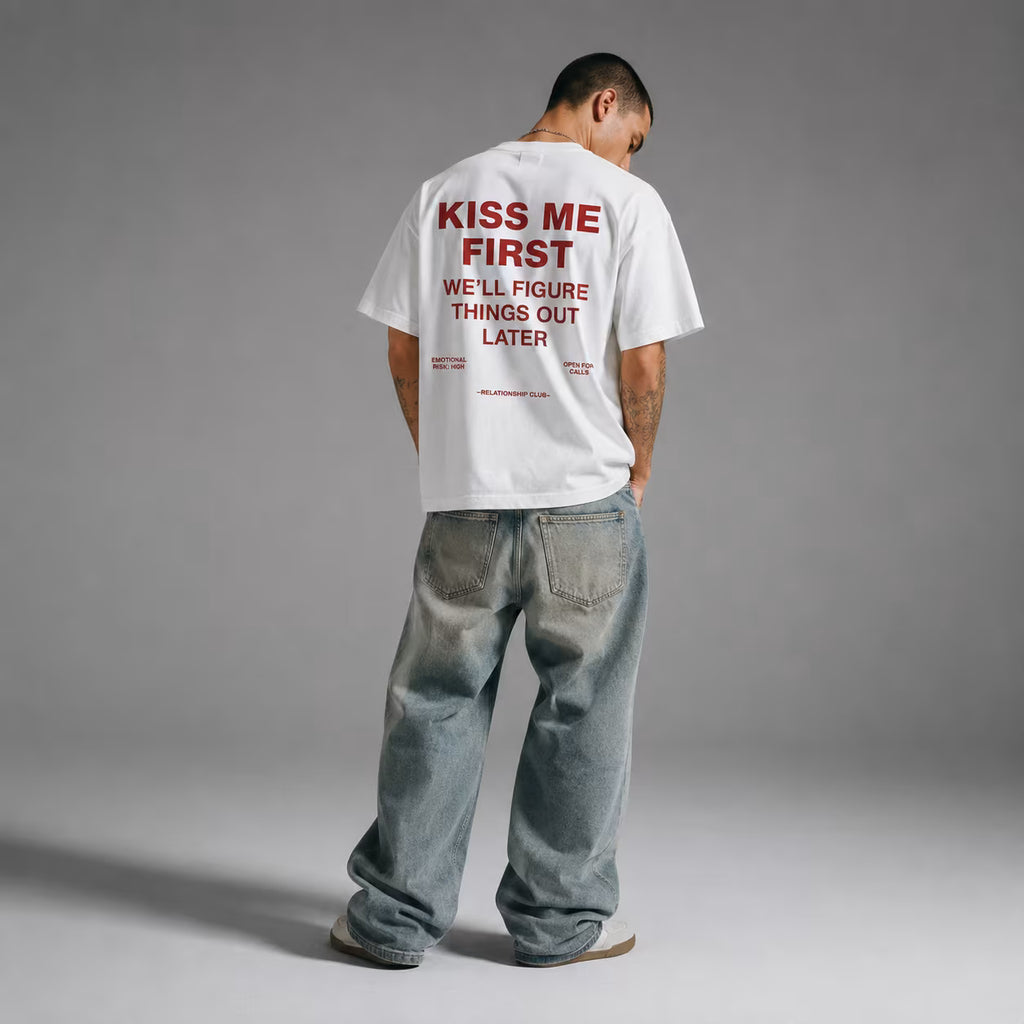 Kiss Me First Oversized Graphic T-Shirt