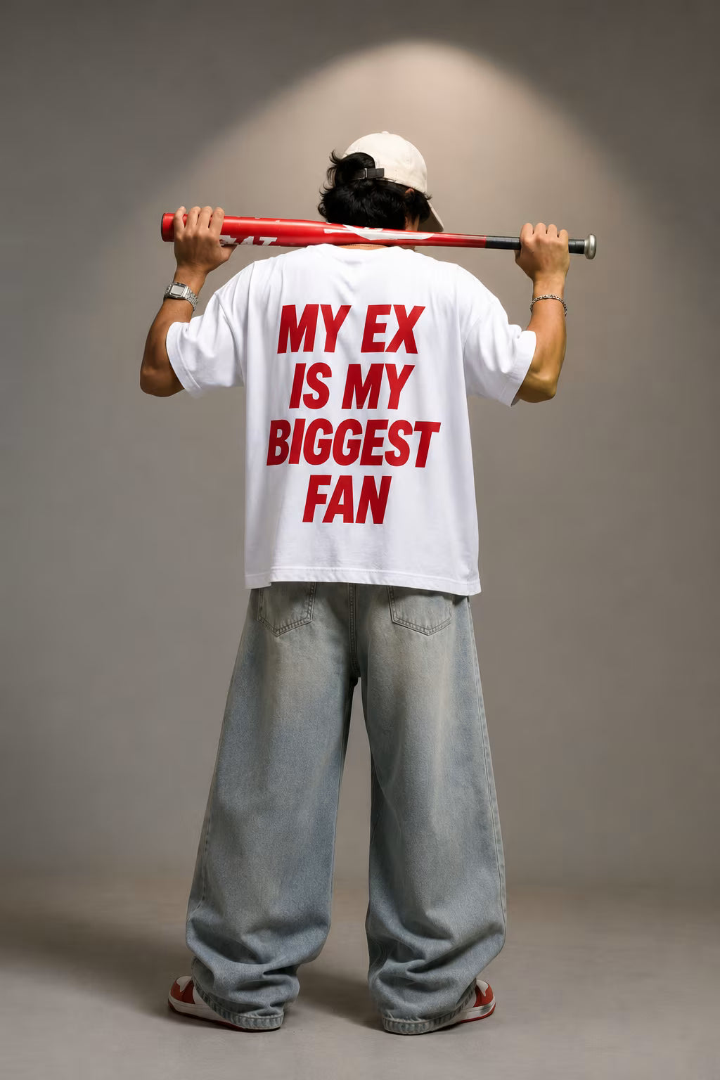 "MY EX IS MY BIGGEST FAN" Oversized Graphic T-Shirt