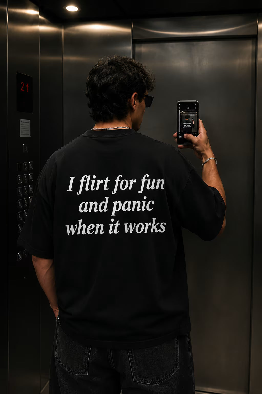 Panic After Flirting Oversized Tee