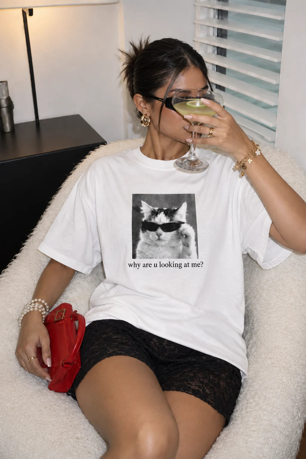 Why Are U Looking At Me Regular Graphic Tee