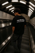 Not Flirting Oversized Graphic T-Shirt – Black