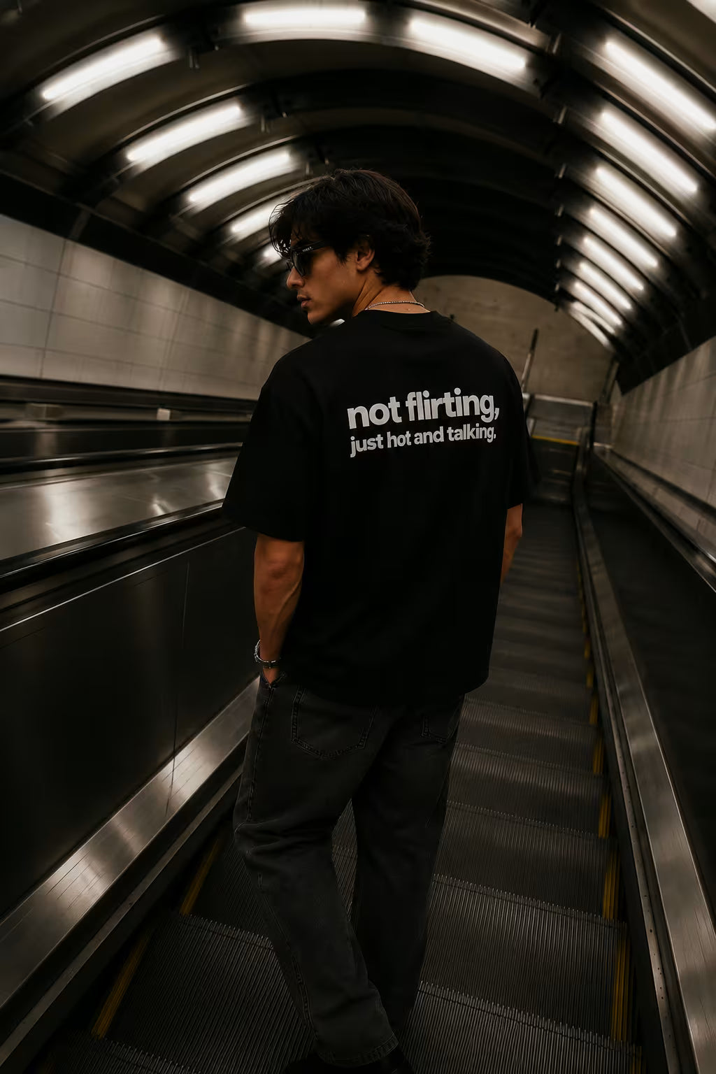 Not Flirting Oversized Graphic T-Shirt – Black