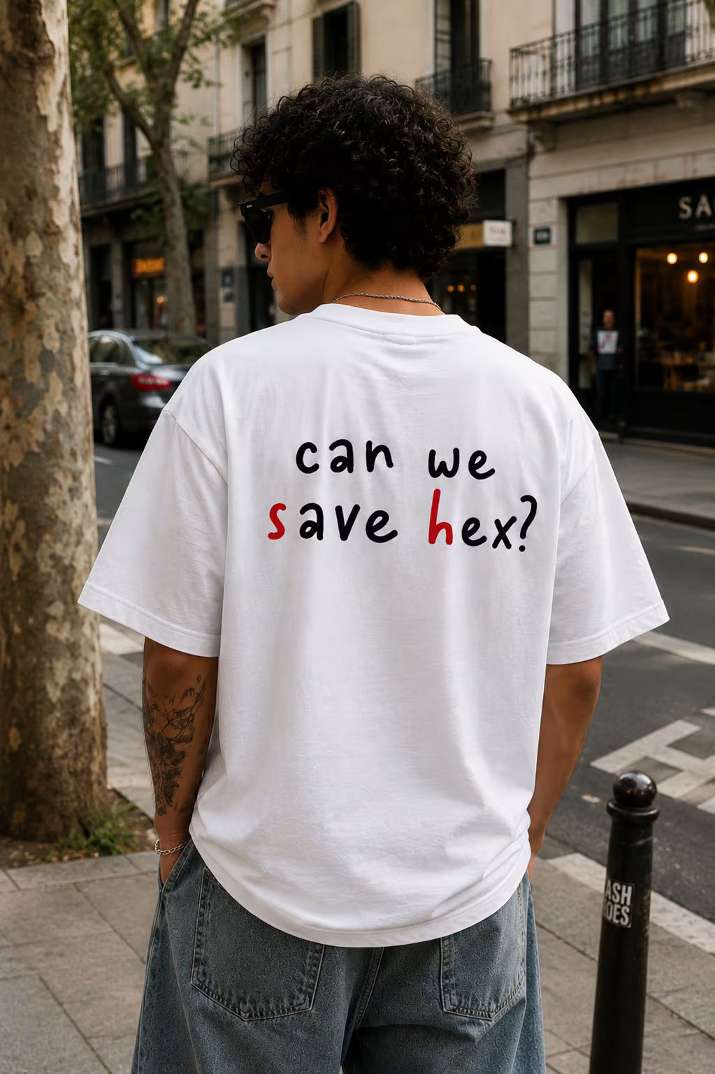 Can We Save Her? Oversized Graphic T-Shirt